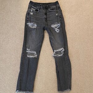 aeo highrise wide leg jeans